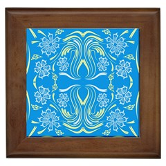 Folk Flowers Print Floral Pattern Ethnic Art Framed Tile by Eskimos