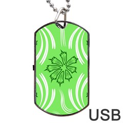 Folk Flowers Print Floral Pattern Ethnic Art Dog Tag Usb Flash (one Side) by Eskimos