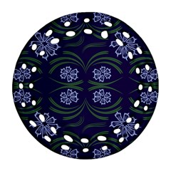 Folk Flowers Print Floral Pattern Ethnic Art Ornament (round Filigree) by Eskimos