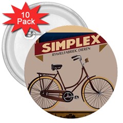 Simplex Bike 001 Design By Trijava 3  Buttons (10 Pack)  by nate14shop