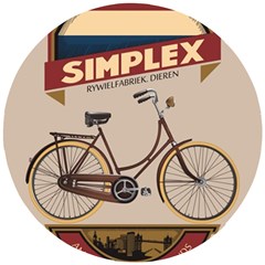 Simplex Bike 001 Design By Trijava Wooden Puzzle Round by nate14shop
