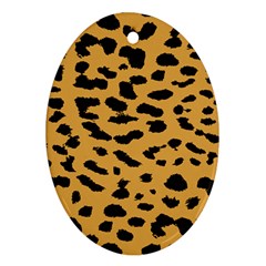 Animal Print - Leopard Jaguar Dots Ornament (oval) by ConteMonfrey