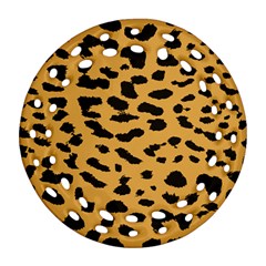 Animal Print - Leopard Jaguar Dots Round Filigree Ornament (two Sides) by ConteMonfrey