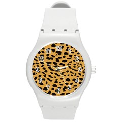 Animal Print - Leopard Jaguar Dots Round Plastic Sport Watch (m) by ConteMonfrey