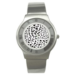 Black And White Leopard Dots Jaguar Stainless Steel Watch by ConteMonfrey