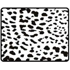 Black And White Leopard Dots Jaguar Fleece Blanket (medium)  by ConteMonfrey