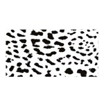 Black and white Leopard dots Jaguar Satin Wrap 35  x 70  Front