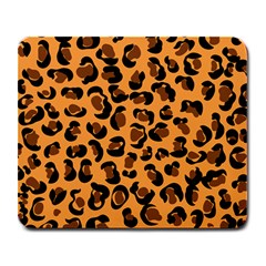 Orange Leopard Jaguar Dots Large Mousepads by ConteMonfrey