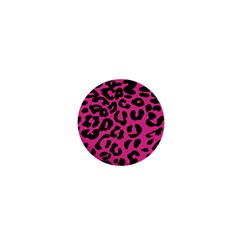 Leopard Print Jaguar Dots Pink Neon 1  Mini Buttons by ConteMonfrey