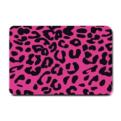 Leopard Print Jaguar Dots Pink Neon Small Doormat  by ConteMonfrey