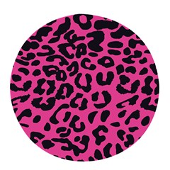 Leopard Print Jaguar Dots Pink Neon Pop Socket (white)