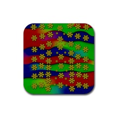 Blooming Stars On The Rainbow So Rare Rubber Coaster (square) by pepitasart