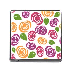 Colorful Seamless Floral, Flowers Pattern Wallpaper Background Memory Card Reader (square 5 Slot) by Amaryn4rt