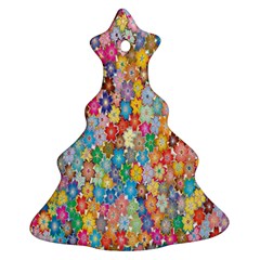 Floral Flowers Christmas Tree Ornament (two Sides)