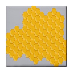 Hexagons Yellow Honeycomb Hive Bee Hive Pattern Tile Coaster by artworkshop