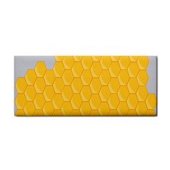 Hexagons Yellow Honeycomb Hive Bee Hive Pattern Hand Towel by artworkshop