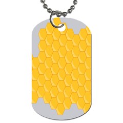 Hexagons Yellow Honeycomb Hive Bee Hive Pattern Dog Tag (one Side) by artworkshop