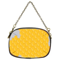 Hexagons Yellow Honeycomb Hive Bee Hive Pattern Chain Purse (two Sides)