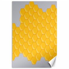 Hexagons Yellow Honeycomb Hive Bee Hive Pattern Canvas 24  X 36  by artworkshop