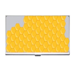 Hexagons Yellow Honeycomb Hive Bee Hive Pattern Business Card Holder by artworkshop