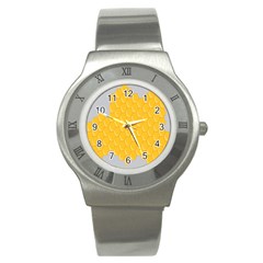 Hexagons Yellow Honeycomb Hive Bee Hive Pattern Stainless Steel Watch by artworkshop