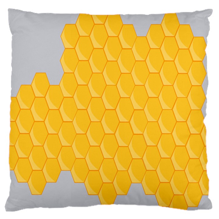 Hexagons Yellow Honeycomb Hive Bee Hive Pattern Large Cushion Case (Two Sides)