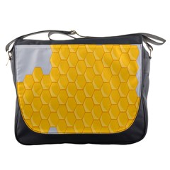 Hexagons Yellow Honeycomb Hive Bee Hive Pattern Messenger Bag by artworkshop