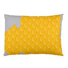 Hexagons Yellow Honeycomb Hive Bee Hive Pattern Pillow Case