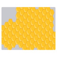 Hexagons Yellow Honeycomb Hive Bee Hive Pattern Double Sided Flano Blanket (medium)  by artworkshop
