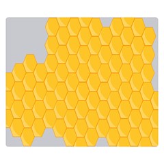 Hexagons Yellow Honeycomb Hive Bee Hive Pattern Double Sided Flano Blanket (small)  by artworkshop