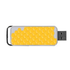 Hexagons Yellow Honeycomb Hive Bee Hive Pattern Portable Usb Flash (two Sides)