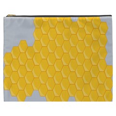 Hexagons Yellow Honeycomb Hive Bee Hive Pattern Cosmetic Bag (xxxl)