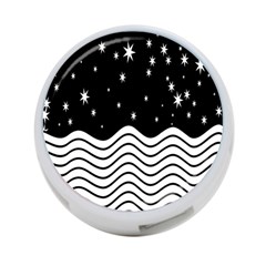 Black And White Waves And Stars Abstract Backdrop Clipart 4-port Usb Hub (two Sides) by Amaryn4rt