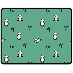 Pandas Pattern Double Sided Fleece Blanket (medium)  by artworkshop