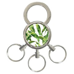 Sheets Tropical Plant Palm Summer Exotic 3-ring Key Chain