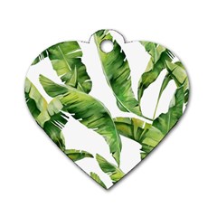 Sheets Tropical Plant Palm Summer Exotic Dog Tag Heart (one Side) by artworkshop