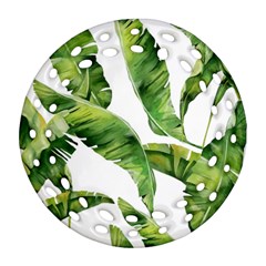 Sheets Tropical Plant Palm Summer Exotic Round Filigree Ornament (two Sides) by artworkshop