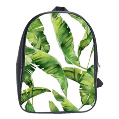 Sheets Tropical Plant Palm Summer Exotic School Bag (large) by artworkshop