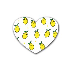 Pattern Lemon Texture Rubber Coaster (heart)