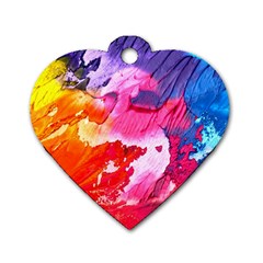 Colorful Painting Dog Tag Heart (two Sides) by artworkshop