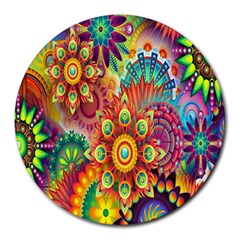 Mandalas Colorful Abstract Ornamental Round Mousepads by artworkshop