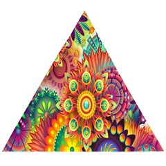 Mandalas Colorful Abstract Ornamental Wooden Puzzle Triangle by artworkshop