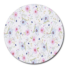 Pattern Flowers Round Mousepads by artworkshop