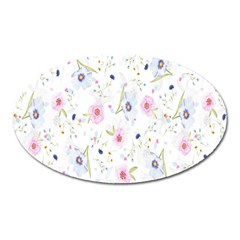 Pattern Flowers Oval Magnet by artworkshop