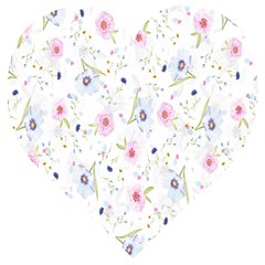 Pattern Flowers Wooden Puzzle Heart