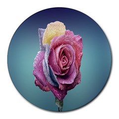 Rose Flower Love Romance Beautiful Round Mousepads by artworkshop