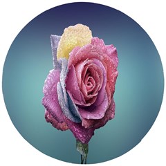 Rose Flower Love Romance Beautiful Wooden Puzzle Round by artworkshop