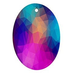 Triangles Polygon Color Oval Ornament (two Sides) by artworkshop