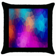 Triangles Polygon Color Throw Pillow Case (black) by artworkshop
