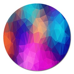Triangles Polygon Color Magnet 5  (round) by artworkshop